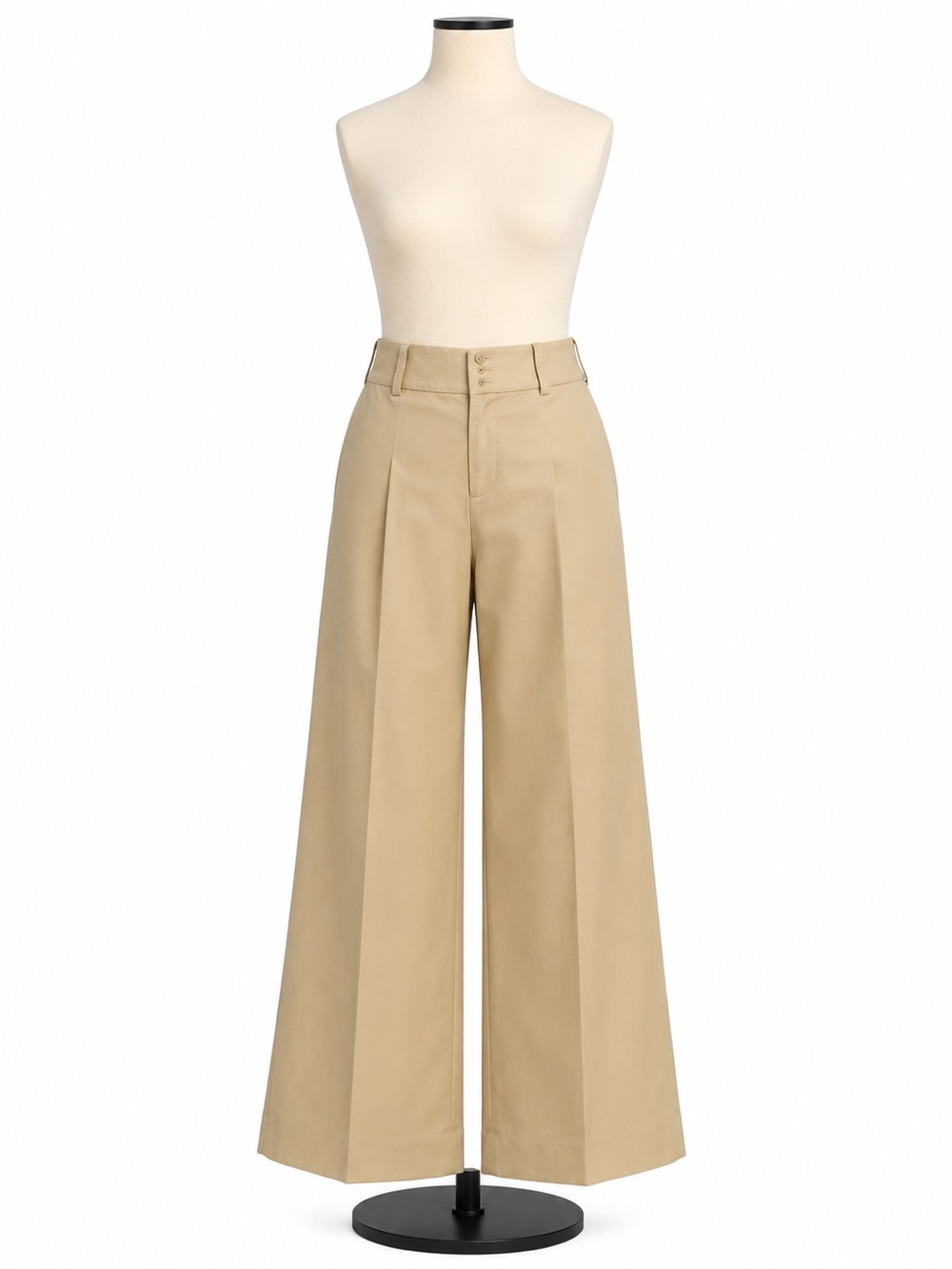 Ralph Lauren Wide-Leg High-Waist Pants in Khaki